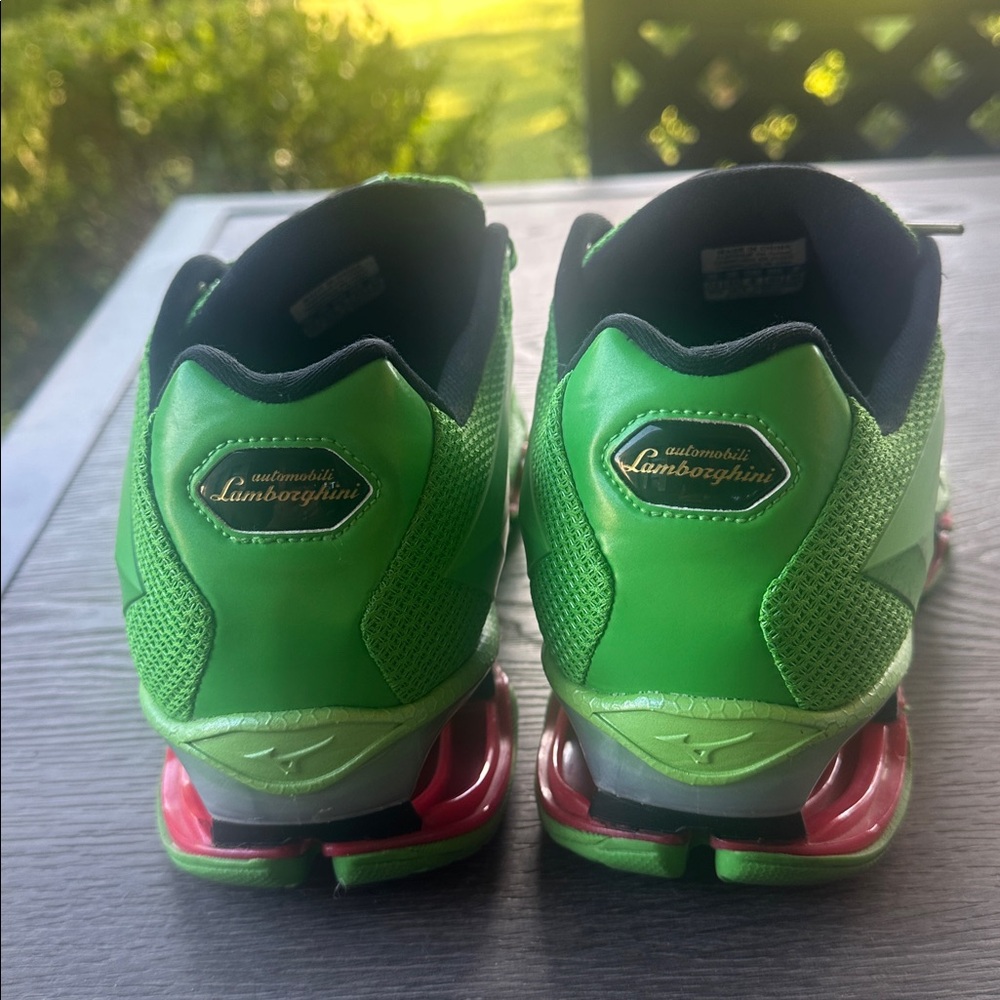 Mizuno Green and Red Athletic Shoes - Picture 2 of 5